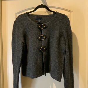 Cynthia Rowley Dark Gray Cardigan with Buckle Accents